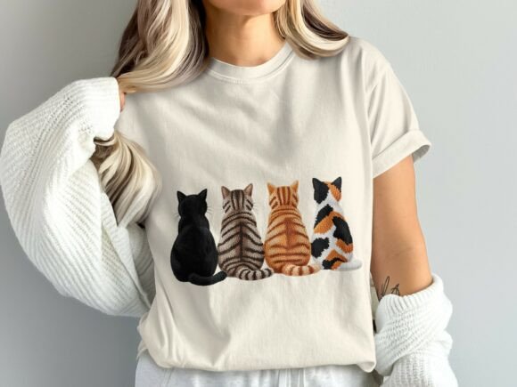 Cute Yarn Cat Shirt Design PNG: A Cozy Visual Asset