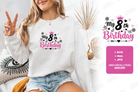 Designing Joyful Memories: The My 8th Birthday Crown Heart Aesthetic