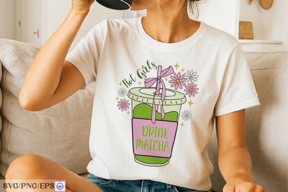 Hot Girls Drink Matcha: A Trendy SVG Design for Your Projects