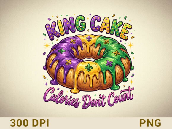 King Cake Calories Don’t Count Design: A Playful Asset for Your Brand
