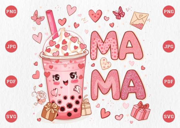 Retro Mama Coffee: Charming SVG & PNG Design for Your Projects