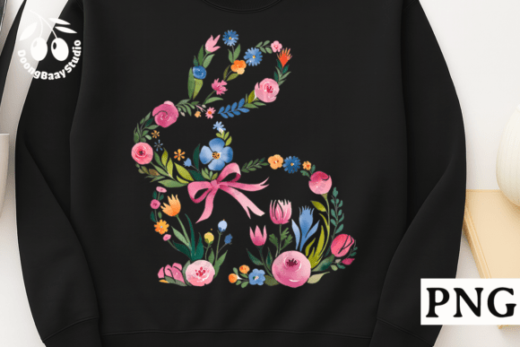 Springtime Charm: Designing with the Floral Bunny Easter PNG